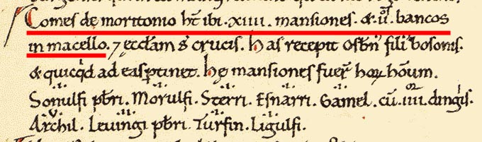 Extract from the Domesday Book as per caption.